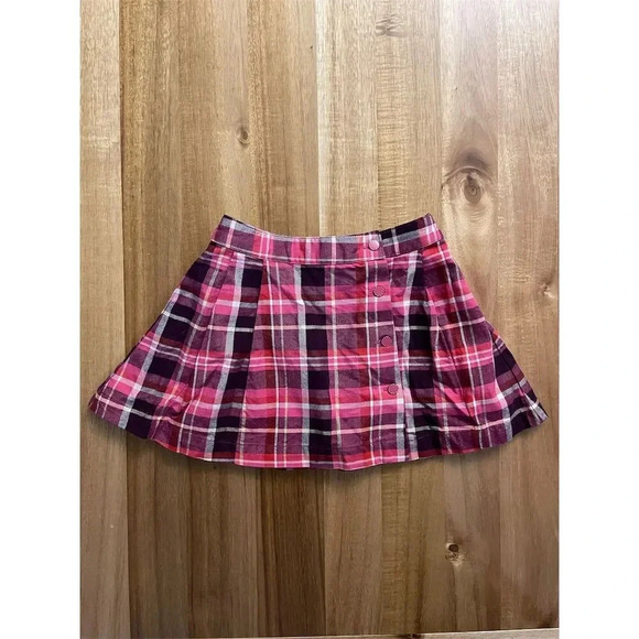 Janie and Jack Other - Janie Jack Girls Equestrian Charm Horse Pink Purple Plaid Skirt Button Size 3